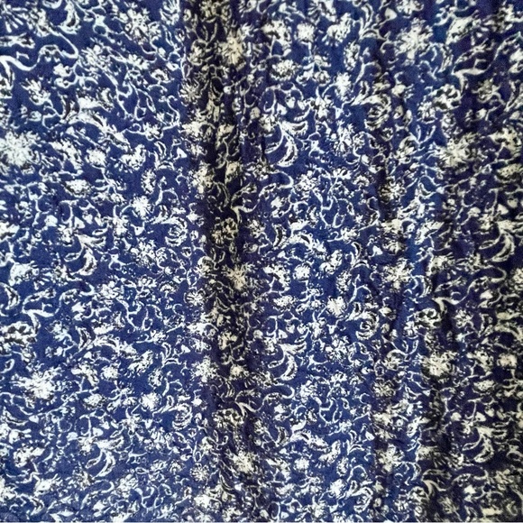 Dark Blue Floral Print Coverup, Loose Cardigan, Open Front Kimono size large - Picture 9 of 11